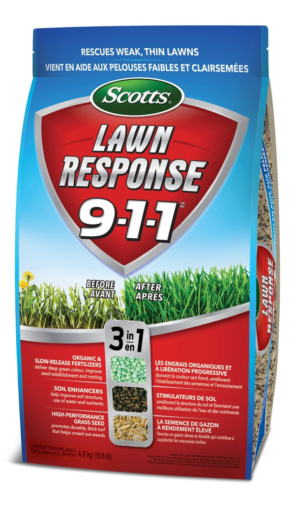 Lawn Response 3-in-1 Grass Seed & Fertilizer Mix, 9-1-1, 4.8-kg E9395