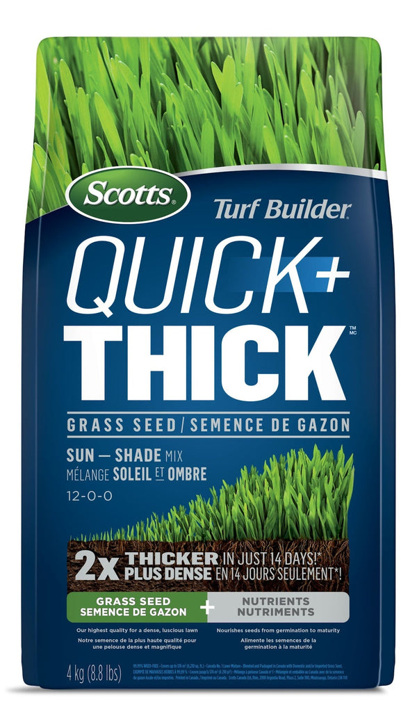 Turf Builder Quick + Thick Sun—Shade Grass Seed & Fertilizer Mix, 4-kg S2223