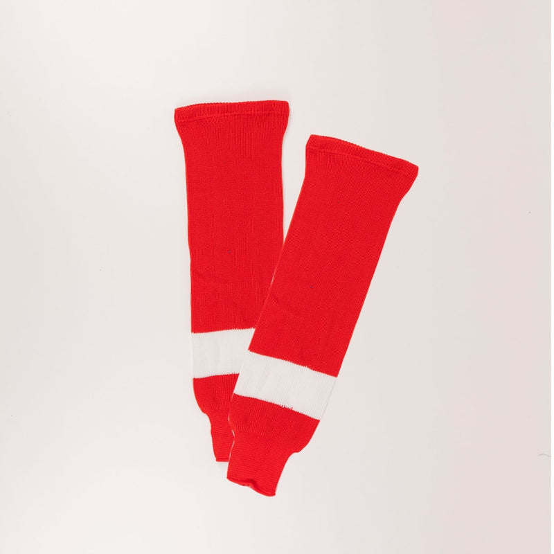 Knit Hockey Socks, Red/White, Assorted Sizes Z0883