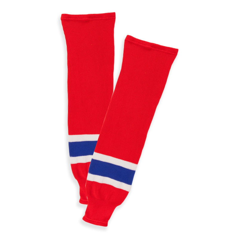 Knit Hockey Socks, Red/Navy/White, Assorted Sizes T2831