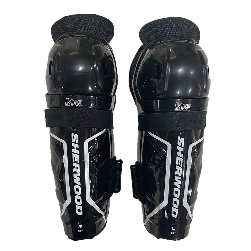 Rekker M65 Hockey Shin Guards, Youth, Black, Assorted Sizes M8207