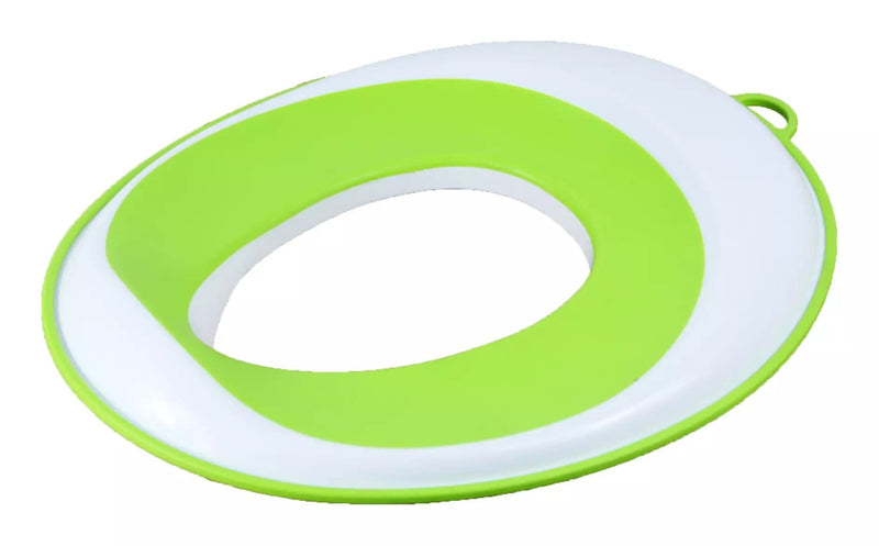 Kids' Potty Training Toilet Seat, Anti-Slip Edges, White/Green D7365