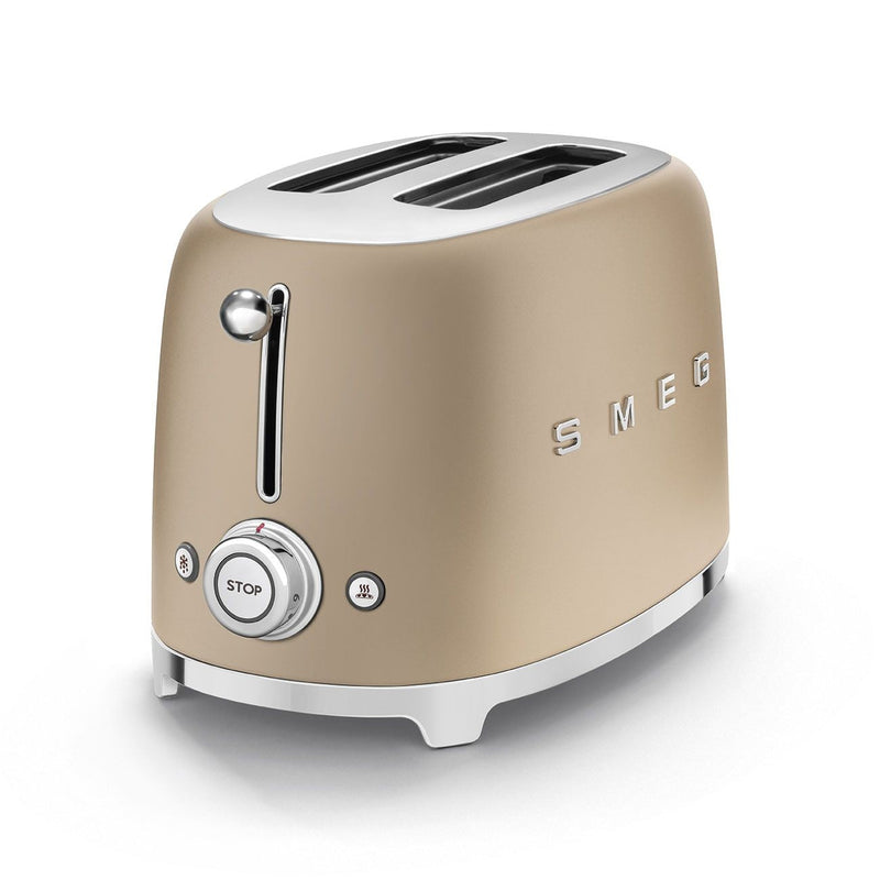 50's Retro Style Wide Slot Pop Up Electric Toaster with 6 Settings, 2-Slice, Champagne C1349