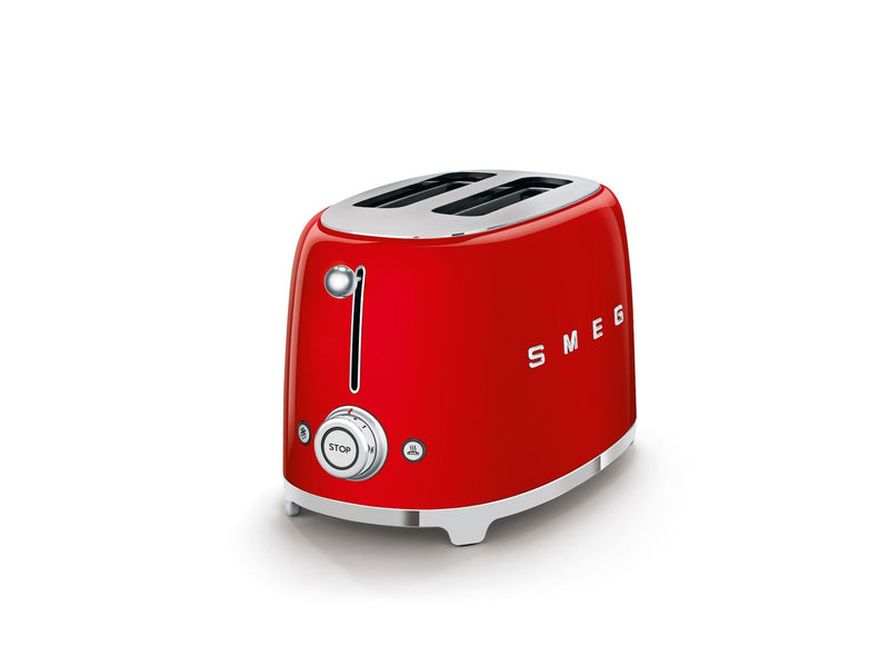 50's Retro Style Wide Slot Pop Up Electric Toaster with 6 Settings, 2-Slice, Red K1308