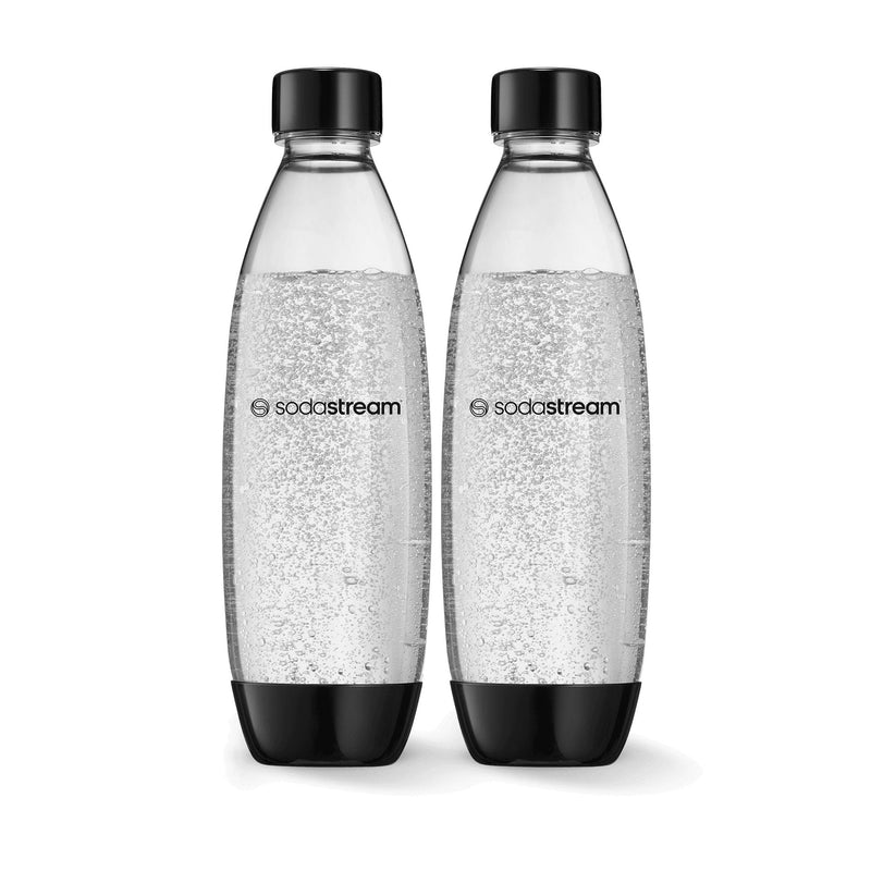 Slim Carbonating Bottle, Dishwasher Safe, BPA-Free, Black, 1-L, 2-pk U7230