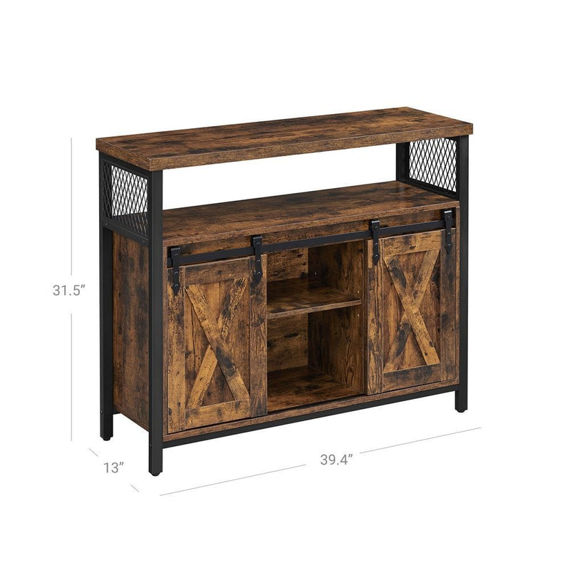 Home Brown Buff Sideboard Storage with Sliding Doors P9629