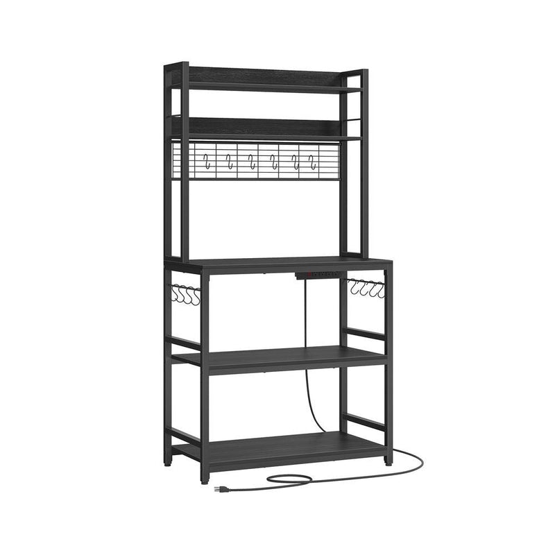 Home Charcoal Grey Baker's Rack with 4 AC Outlets N2241