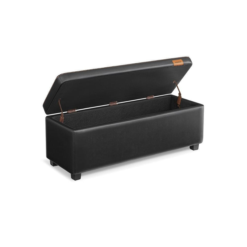 Home Deep Mid-Century Modern Black Storage Ottoman Y4381