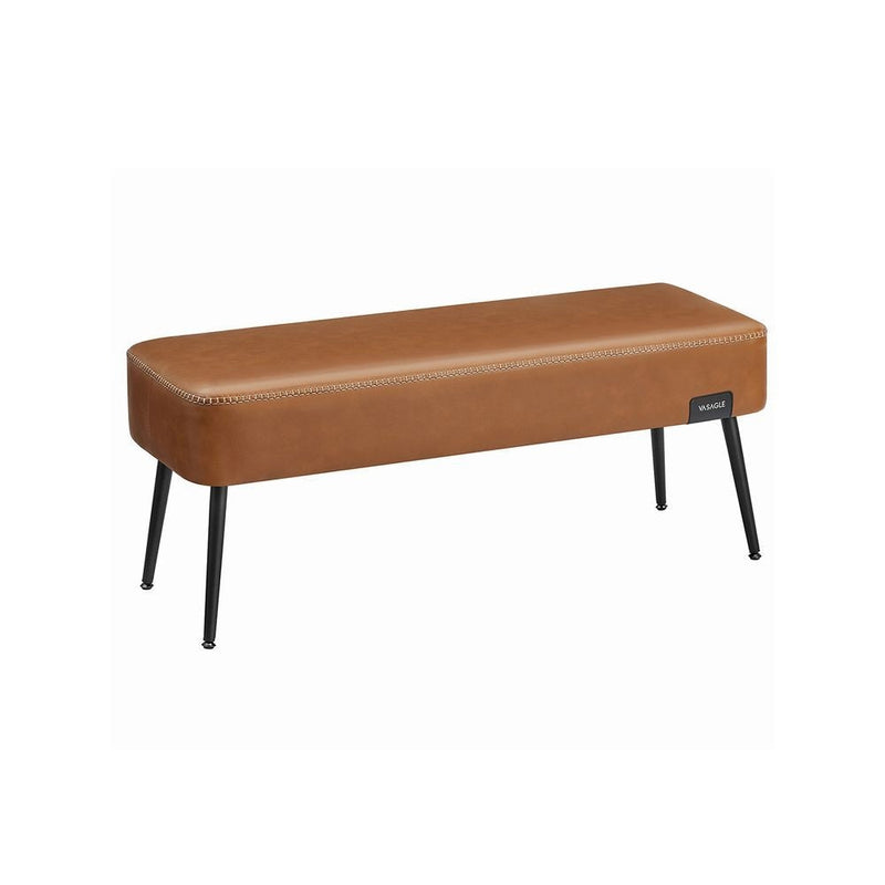 Home EKHO Collection Caramel Brown Synthetic Leather Bench I0936