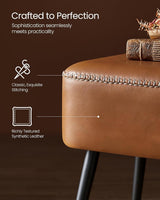 Home EKHO Collection Caramel Brown Synthetic Leather Bench