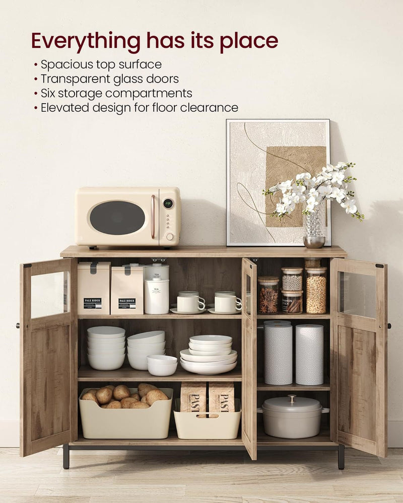 Home Industrial Camel Brown/Black Buffet Cabinet E9914