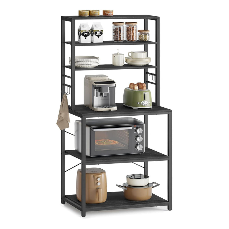 Home Oak/White Baker's Rack with Charging Station Z7903