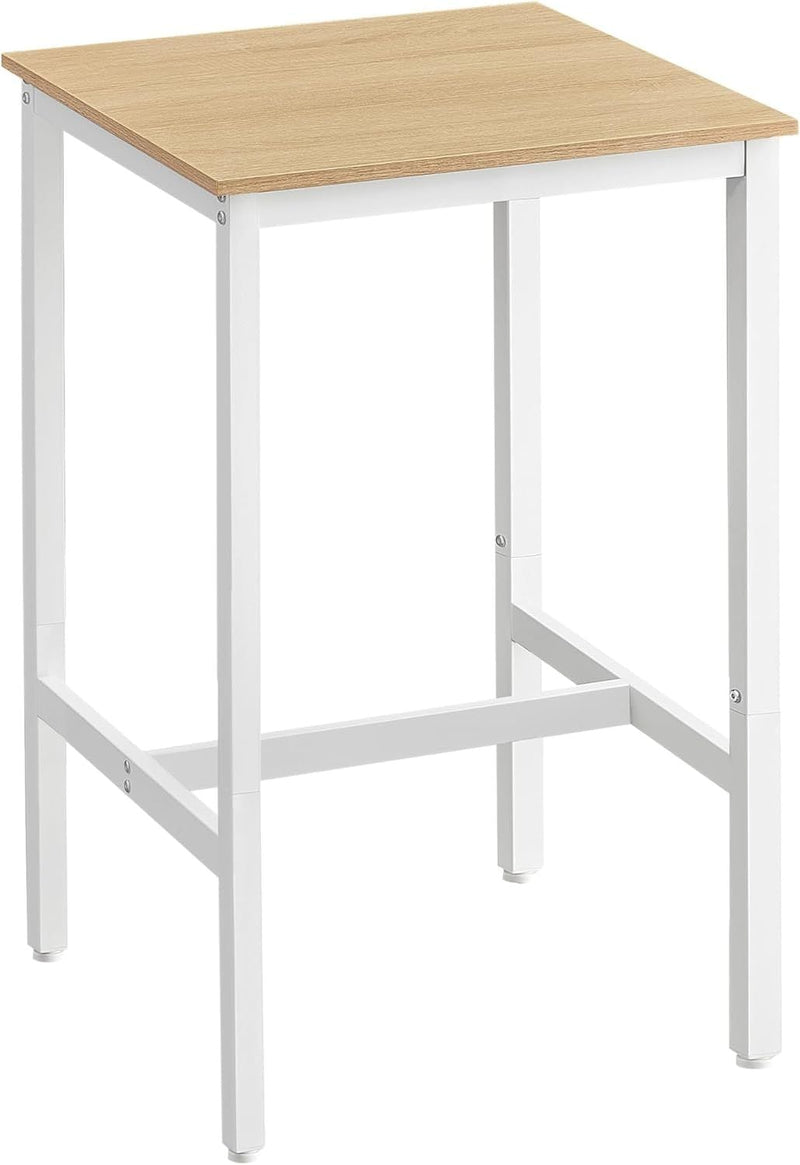 Home Square White/Oak Bar Table with Steel Frame Q1004