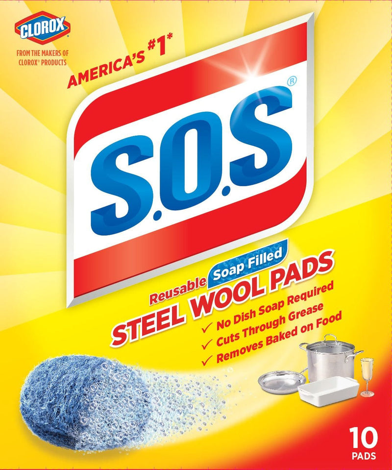 All-Purpose No-Scratch Steel Wool Soap Pads / Scrub Sponges, 10-pk X2112