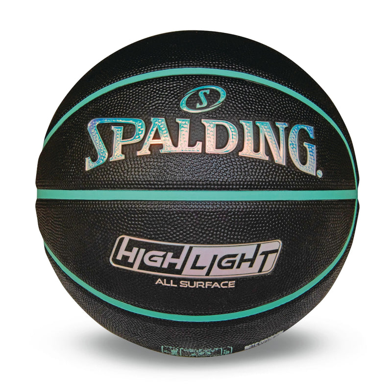 Highlight Foil Basketball, Black/Mint, Size 7 V6613