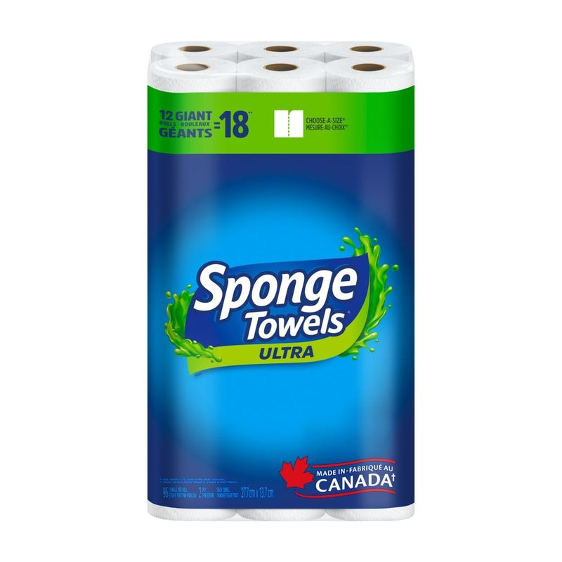 Ultra Choose-A-Size Giant Roll Paper Towels, 2-ply, 12-pk L0057