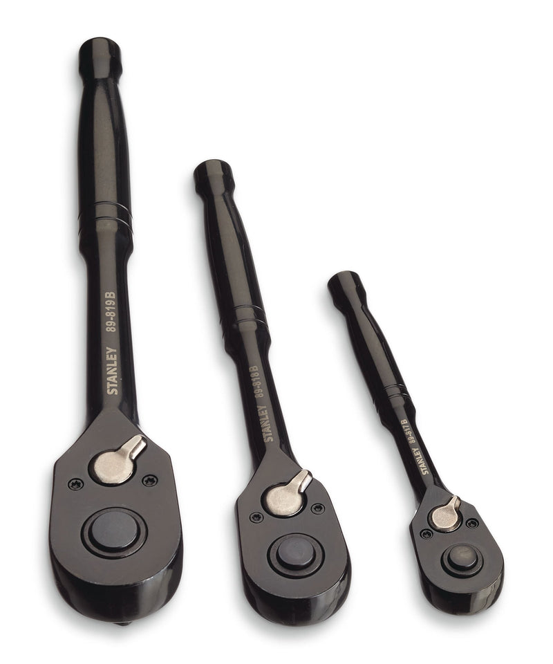 Professional Grade Black Chrome Ratchet Set, 3-pc K4655
