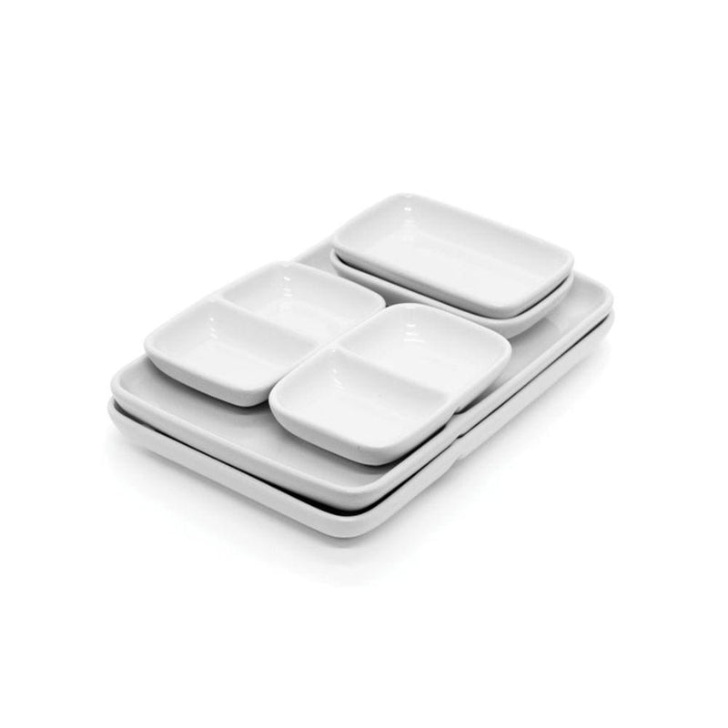 Oven & Dishwasher Safe Ceramic Fondue Plate, Serves 2, 6-pc T5473
