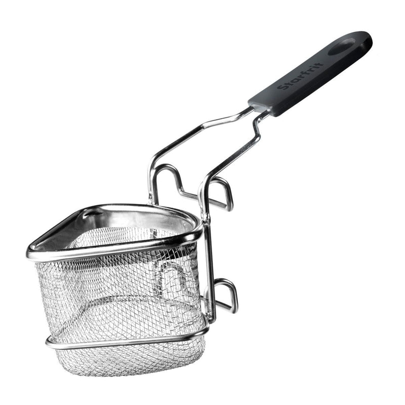 Stainless Steel 2-Way Draining Fondue Cooking Basket with Heat-Resistant Handle, 3.7-in R6228