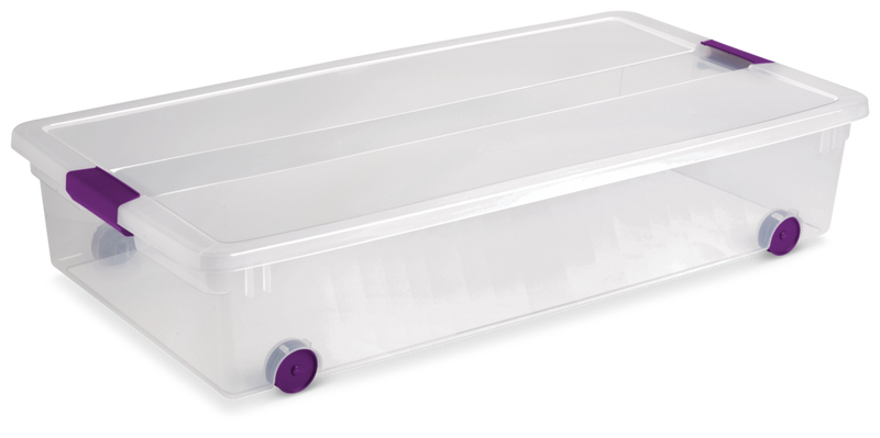 ClearView Latch Wheeled Underbed Storage Box, 57-L A4799