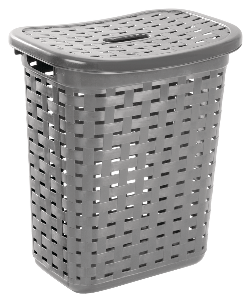 Weave Laundry Hamper, Plastic, Grey B2843