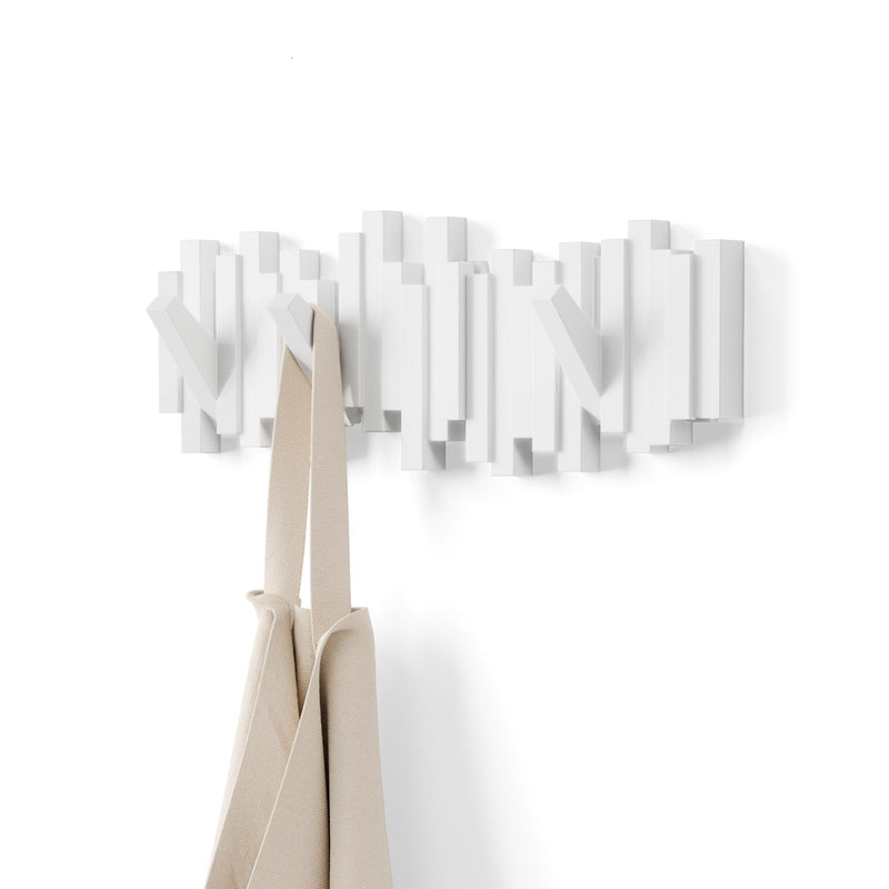 Sticks Multi 5 Hook Rack, White H2297