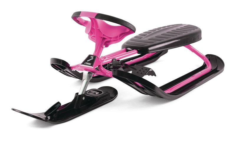 GT Racer Curve Kids' 1-Person Winter Snow Ski Sled with Steering Wheel & Brakes, Assorted Colours K7691
