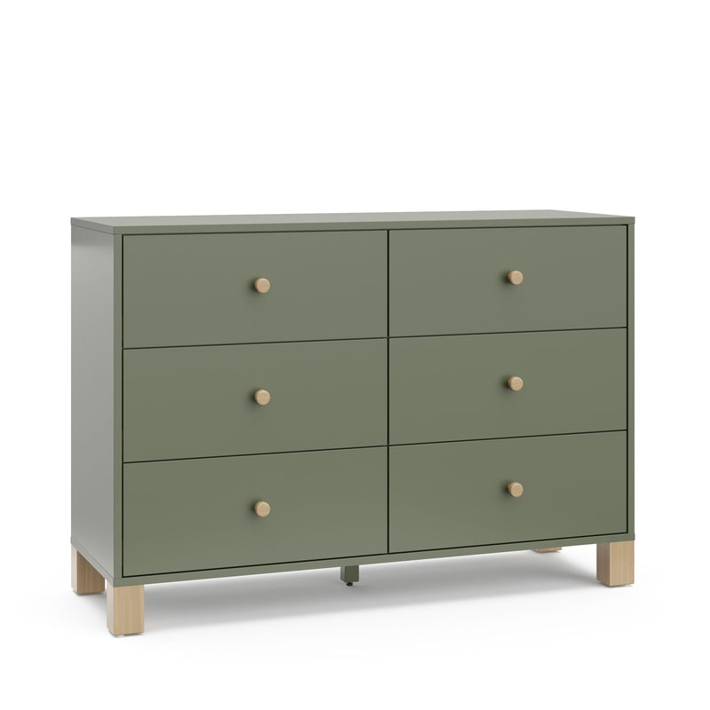 California 6-Drawer Olive/Driftwood Double Dresser/Chest A7226