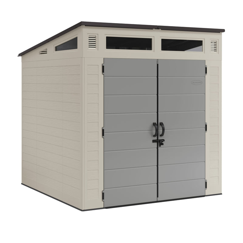 Modernist 7x7-ft Vanilla/Dove Grey Storage Shed J4972