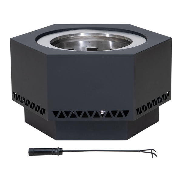 Lawrence Hexagonal Low Smoke Firepit, 28-in N8537