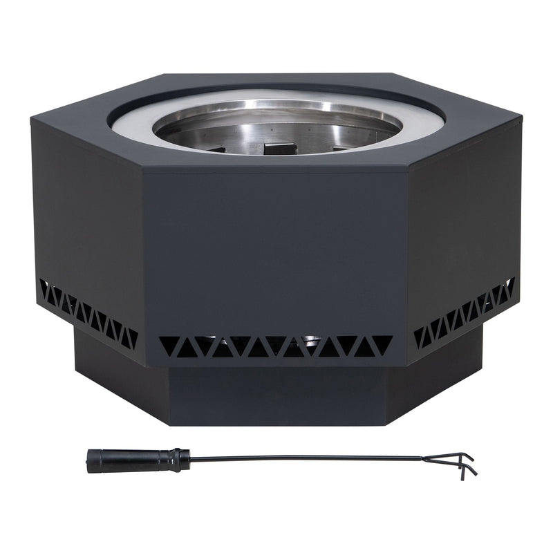 Lawrence Hexagonal Low Smoke Firepit, 28-in N8537