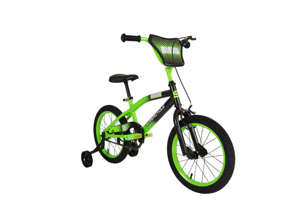 Misfit Kids' Bike with Training Wheels, 16-in, Green L5903