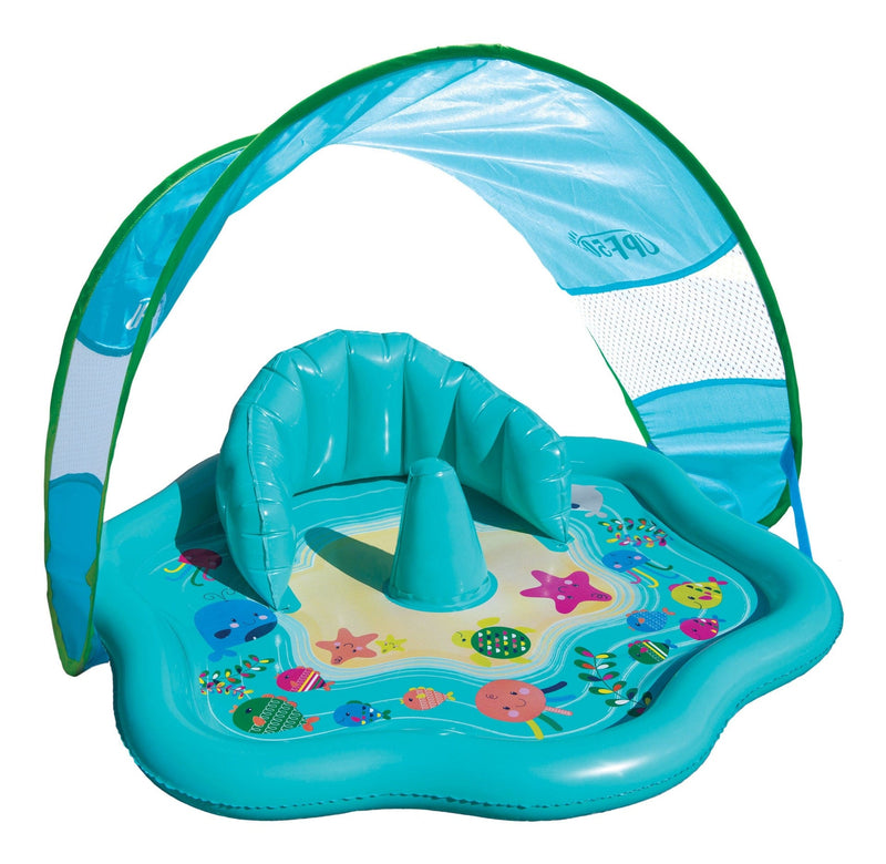 Inflatable Baby Splash Mat with Canopy, 28-in, Ages 6-18m V8203