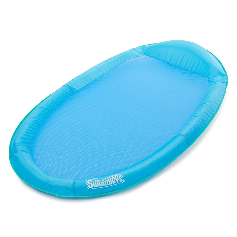 Inflatable Spring Float Pool Lounger, 66 x 40-in, Blue L7019