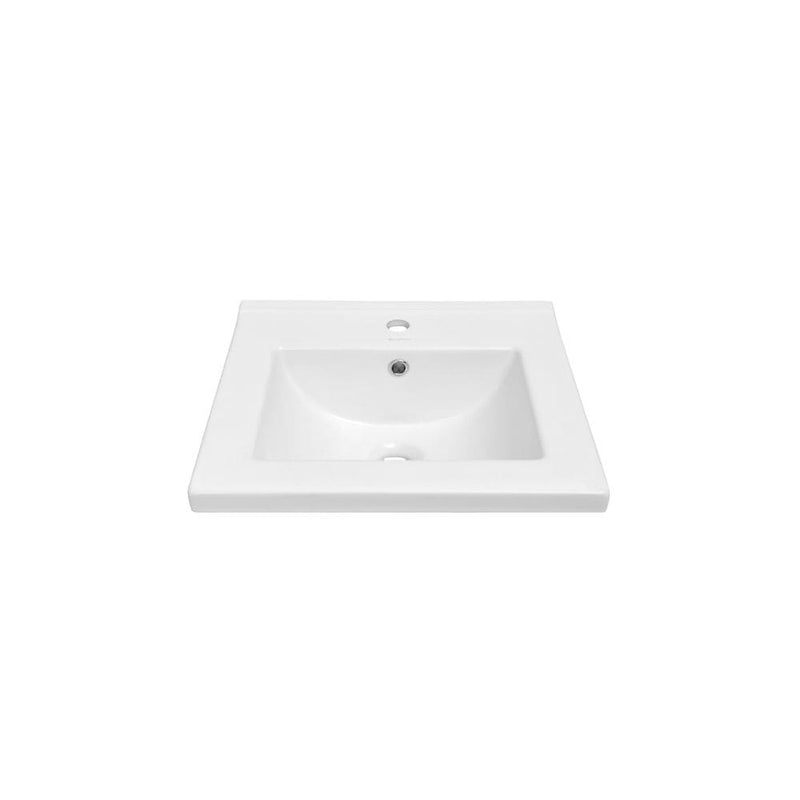 Ceramic Square Vanity Sink Top, 18-in B6930
