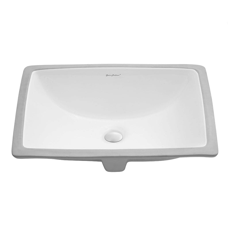 Plaisir Rectangular Undermount Bathroom Sink, 21-in I7839
