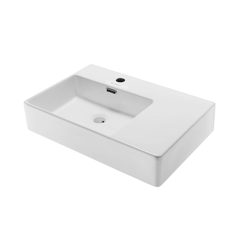 St. Tropez Ceramic Wall Hung Sink with Left Side Faucet Mount, 24-in x 18-in G7700