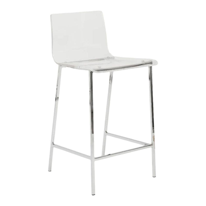 Clear Finish Sasha Stool with Silver Frame P0405