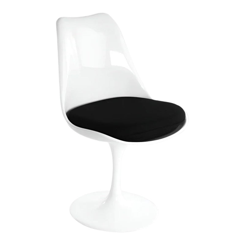 Tulip Armless Dining Chair, Fiberglass, Black X8535