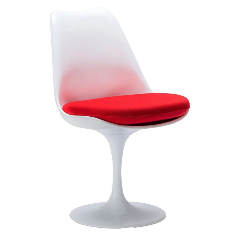 Tulip Chair Armless Chair, Fiberglass, Red Q0906