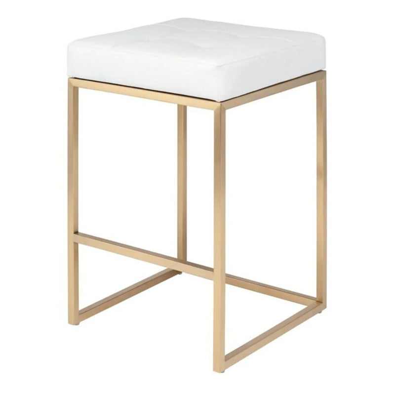 White Stainless Steel Pipe Counter Stool M1927