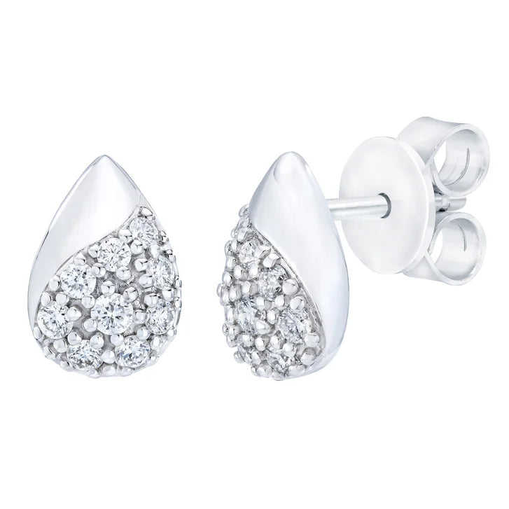 Teardrop Shaped Round Brilliant Diamond Earrings (0.32 ctw) Y8625