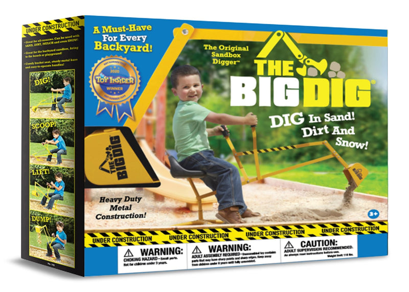 Kids' Ride-On Digger Excavator, Yellow, Ages 3+, for Summer/Backyard Activities L8172