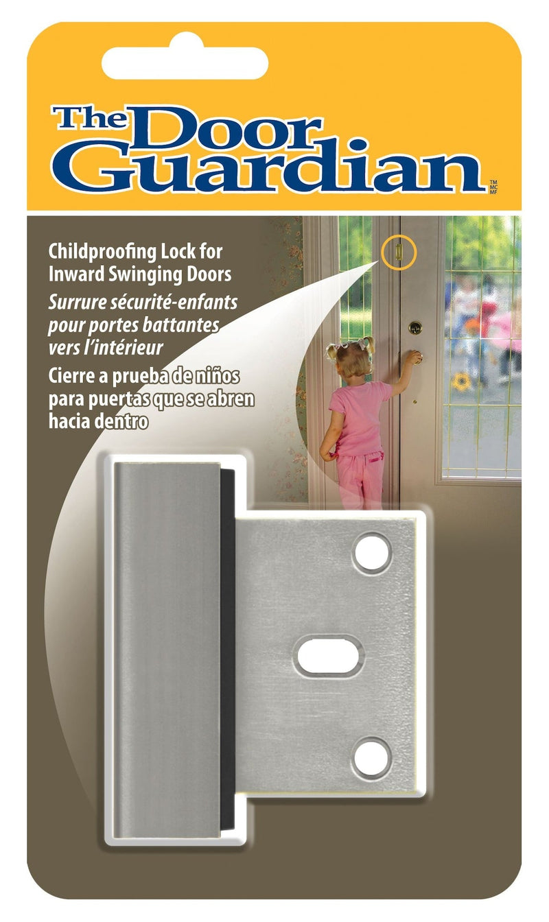 Child Proof Lock for Inwards Swinging Door, Satin Chrome E0843