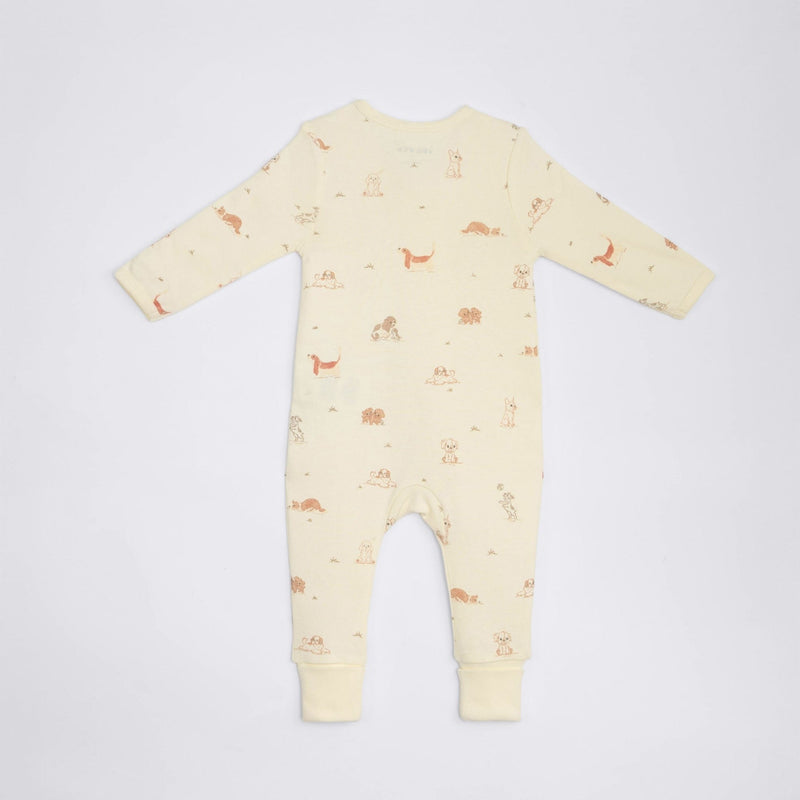 Dog Print Premium Organic Cotton Play and Grow Rib Foot Zippy, Various Sizes H1676