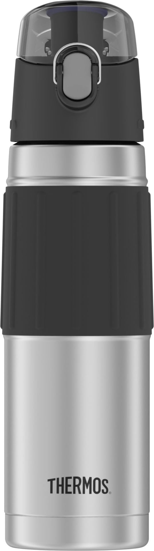 Stainless Steel Water Bottle, 530-mL, Black, with Push Button Lid V3712