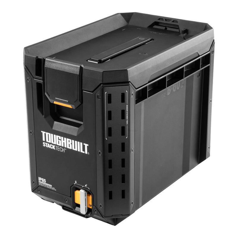 Half Portable Modular Plastic/Metal Tool Box with Inner Tray and 5 Dividers, IP65-Rated, Black Z2628