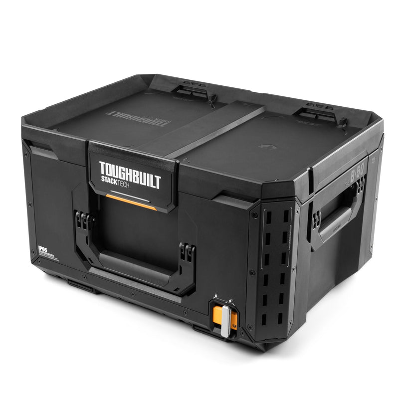Middle Portable Modular Plastic/Metal Tool Box with Inner Tray, IP65-Rated, Black J4936