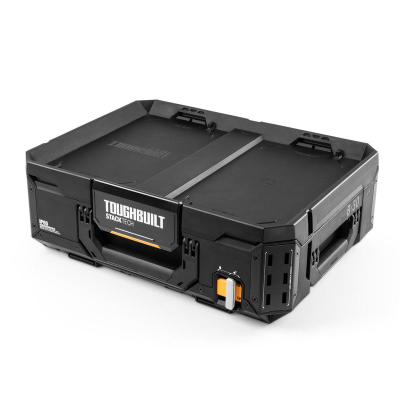 Top Portable Modular Plastic/Metal Tool Box with 4 Dividers and 4 Bins, IP65-Rated, Black Y3888