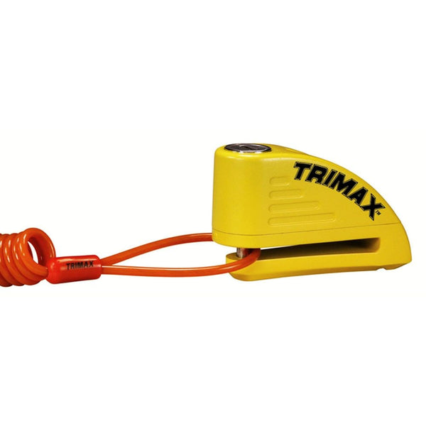 Alarmed Disc Lock with 8mm Pin, Yellow with Pouch & Cable G8968